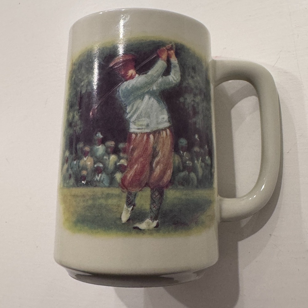 Vintage Otagiri Golf Mug‎ 8oz Figi Graphics Japan - Golfer & Quote Scene Ceramic